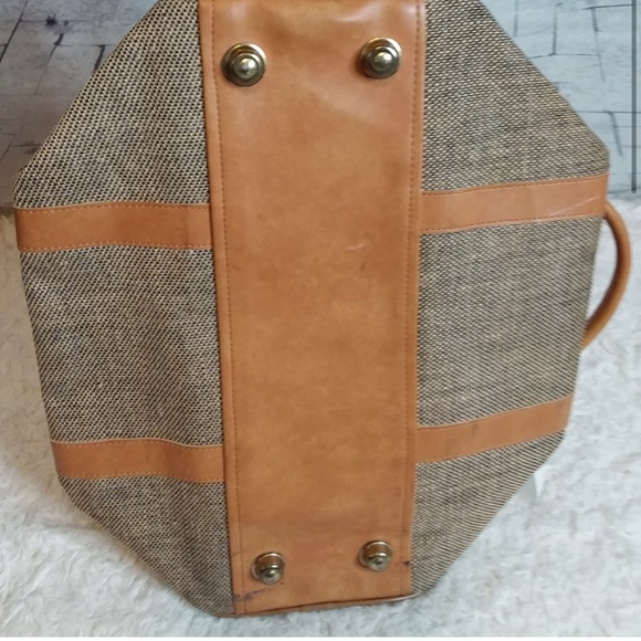 Vintage Tweed Saks FIFTH AVENUE Travel Luggage Shoulder - Picture 5 of 12